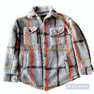 RSQ Sherpa Lined Plaid Shacket. Ex. Sm. Warm, Beach, Camping, Outdoors, Comfort.